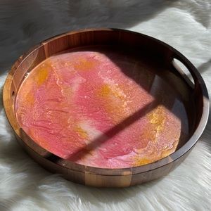 Pink & Gold Resin Tray